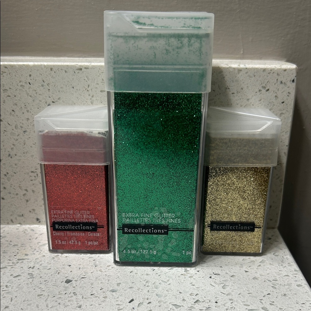 Recollections Glitter Trio - Sparkling Green, Red, and Gold